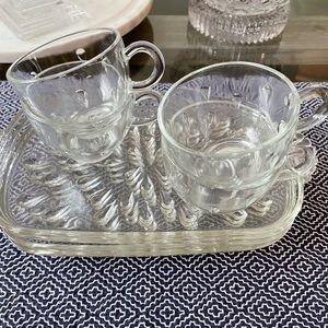 1950’s Sandwich & Punch Glass Set